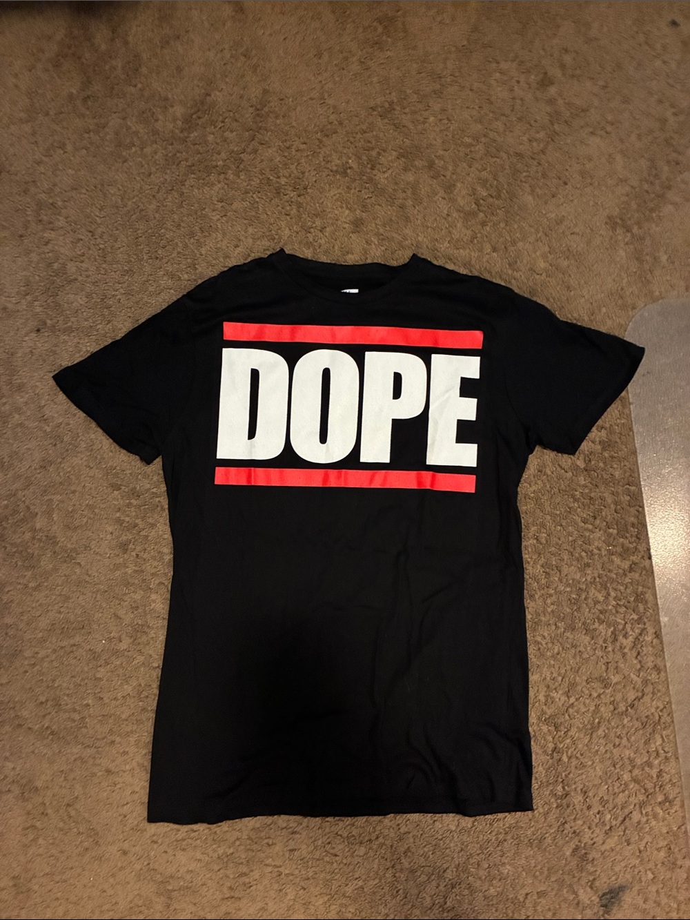 Scene emo Black DOPE Tee with Red Accents